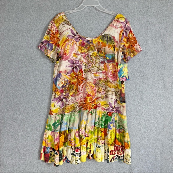 Jams World Dresses & Skirts - Jams World Dress Womens XL Mini Tiered Island Hop W329 Outlook Hawaii Floral USA